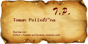 Toman Polixéna névjegykártya